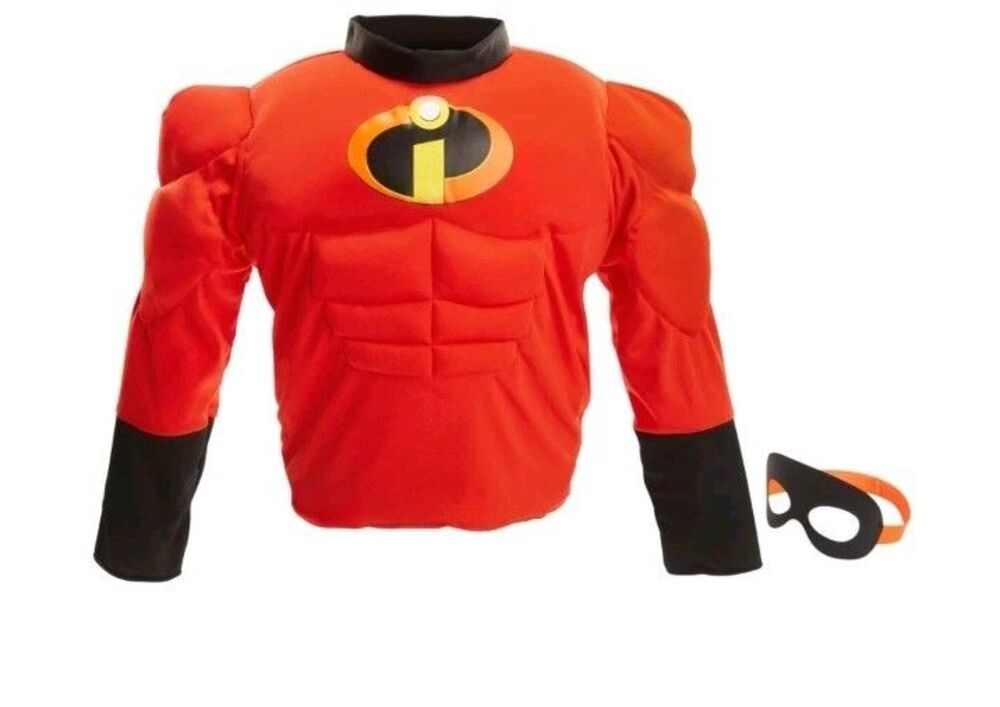 NEW Disney Pixar Incredibles 2 Mr Incredible Muscle Suit Boy Costume SOUND 4-6 S - Picture 3 of 11